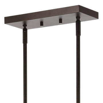 Julian 33.5" Farmhouse Bohemian Iron/Glass Linear LED Pendant - JONATHAN Y